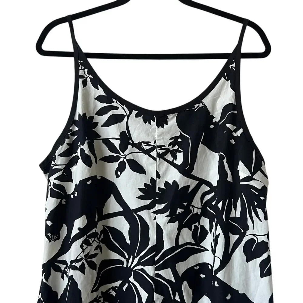 Maeve Chrysanthemum Floral Animal Print Wide Leg Jumpsuit Size L - Picture 7 of 16